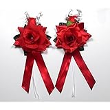 Autoschmuck Antennenschleifen Autoschleifen Hochzeit, Rot (3,95€ Stk)