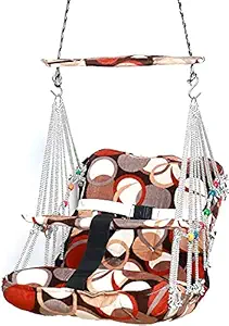 ZOSOE Cotton Jhula Chair for Kids Babys Children Folding and Washable 1-8 Years with Safety Belt - Home,Garden Jhula for Babies | Jhula for Kids | Baby Hanging Jula (Multicolor)