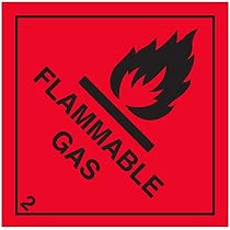 Adesivo Di Sicurezza Gas Compresso – Quadrato 100x100 Mm, Autoadesivo, Conforme EN ISO 7010, Nero/Verde