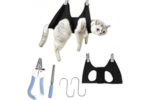 GIEEU Hamac de toilettage pour chien, harnais pour chiens de taille moyenne/chats géants avec sangle Velcro large réglable, support pour chien pour couper les ongles, soins des griffes et laver les
