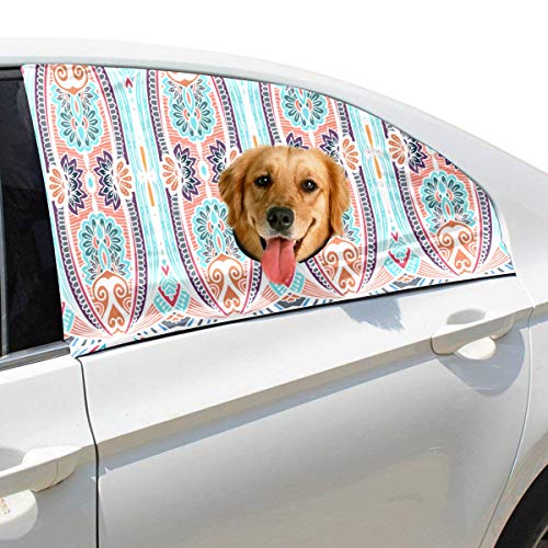 Preisvergleich Produktbild Plsdx Elefant Ethnische Grafik Haustier Hund Sicherheit Autoteil Fahrzeug Auto Fenster Zaun Vorhang Barrieren Protector Für Baby Kind Sonnenschutz Abdeckung Universal Fit SUV