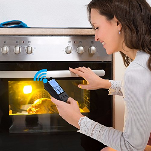 Wireless Barbecue Grill Thermometer ,SGODDE Digital Zeitmesser mit großem LCD-Display , Grillthermometer Bratenthermometer mit Timer für BBQ Kochen, Grill, Ofen, Fleisch, Indoor / Outdoor-Grill schwarz - 6