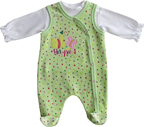 Schnizler Unisex Baby Clothing Set Nicki Happiness Neck Long Sleeve Romper, Green (Original), 0-3 Months (Manufacturer Size:56)