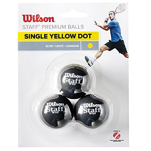Wilson WRT618300 Balle de Squash, Staff, 3 Pièces, Jaune I, Noir