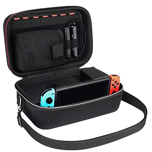 Preisvergleich Produktbild Lifeasy Tragetasche für Nintendo SwitchReisetasche Stoßfestes Portable Schutztasche für Nintendo Switch Konsole,Dock,Netzteil, Grip und Joy-Con, 7 spiele, Gurt und Kabel