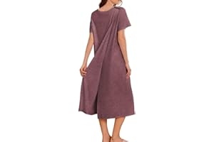 Deyeek Hospital Gowns for Women Labor Delivery Shoulder Surgery Dress Adaptive Clothing Night Robes for Elderly Plus Size