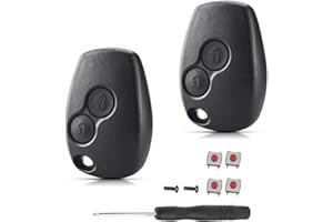 SLshiBo 2 Pieces Guscio Chiave 2 Tasti Cover Chiave Telecomando Senza Lama con 1 Cacciavite e 4 Pulsanti Compatibile con Renault Kangoo Modus Clio Master Trafic Twingo Switch e Dacia (9.5mm)