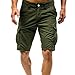 Produktbild Sonnena Herren Sommer Einfarbig Bermuda Hose Cargo Shorts Klassisch Arbeitshose Männer Elastisch Basic Freizeithose Sporthose Jogger Training Kurze Hose Trunks mit Taschen (2XL, Armeegrün)