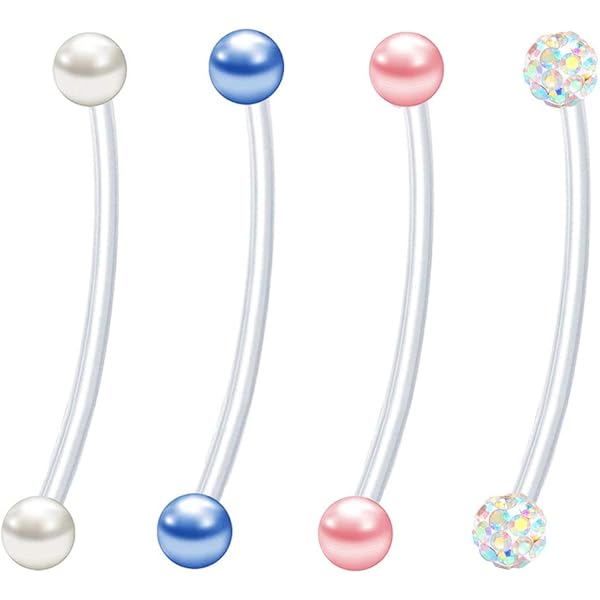 Piercing Ombelico Bioflex Per Gravidanza - Con Gemma Acquamarina, 14G (1.6mm) X 25mm, Ipoallergenico, Senza Nichel - Foto 6