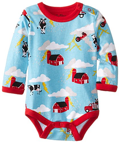 Hatley Baby Boys Long Sleeve One Piece-Storm Romper, Blue, 6-12 Months