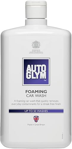 Autoglym Foaming Car Wash, 1 Litre - High Foaming Car Shampoo For All Bodyworks - pH Neutral, Up to 50 Washes and Wax Safe Formula for Cleaning Car Exterior - Concentrated Car Wash Soap