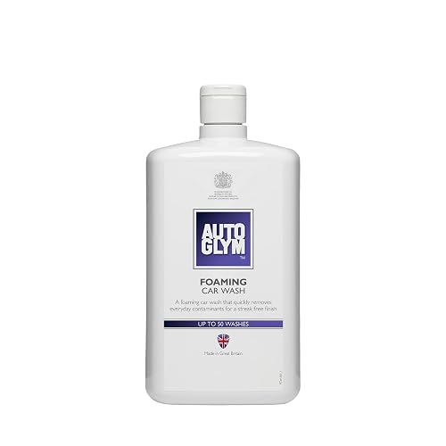 Autoglym Foaming Car Wash, 1 Litre - High Foaming Car Shampoo For All Bodyworks - pH Neutral, Up to 50 Washes and Wax Safe Formula for Cleaning Car Exterior - Concentrated Car Wash Soap