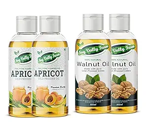 NOG VALLY FARM 100% PAHADI Pure Cold Pressed Premium Edible Walnut Oil & Apricot Oil (200ML+200ML)