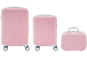 Convector Set 2 Trolley + Beauty Case Da Viaggio, Valigie Rigide in Tre Dimensioni Con Ruote Girevoli a 360°, Lucchetto TSA e Struttura in ABS Doppio Strato, Antigraffio e Antiurto