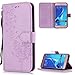 Produktbild FNBK Samsung Galaxy J7 2016 Hülle Leder Lila Löwenzahn Blumen Handyhülle Holster Leder Flip Wallet Cover Tasche Stand Case Card Slot Magnetverschluß Kratzfestes Schutzhülle