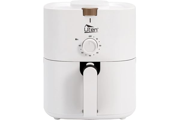 Friteuse Sans Huile, Uten 4L Friteuse à Air, 1500W Air Fryer -1 à 5 Personnes, Minuteur, Paniers Antiadhésifs, Sans BPA/PFOA