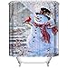 Produktbild Duschvorhang, Frashing 165x180cm Neues Weihnachten wasserdicht Polyester Bad Duschvorhang Dekor mit Haken Merry Christmas Fabric Waterproof Bathroom Shower Curtain