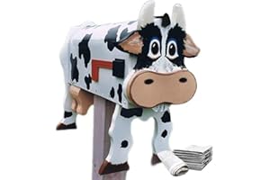 ‎SPORT TENT Sport Tent Mailbox US Post Briefkasten Tiere Wasserfest Postkasten Kreative Zeitungsrolle mit Metall-Seitendeckel Zeitungsbox Amerikanisches Letterbox für den Außenbereich Süßige Garten Dekoration Kuh