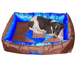 Comfy Pet Heavy Duty Polyfiber Reversible Waterproof Dogs and Cats Bed XL Brown Blue