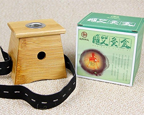 CrazySell Bamboo One Hole Healing Box for Moxa Moxibustion Medicine Therapy (Single Holder))