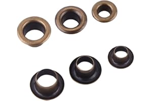 HILILAND Lot de 100 œillets en métal, petits œillets, avec rondelles de fixation, pour cuir, artisanat, couture (6 mm)