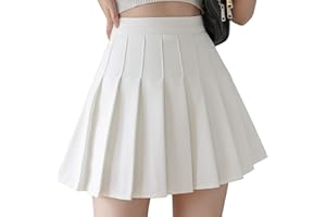 scicent Women's Girls High Waist Pleated Skater Tennis Skirt School Skirt with Inner Shorts UK 2-12