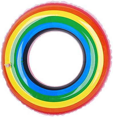 Swimming Pool Floats Inflatable Rafts - Lounger Rainb Floatie Ride On Rideable Blow Up Summer Fun Pool Toy for Kids &amp; Adults