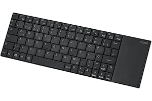 Rapoo E2710 bezprzewodowa klawiatura multimedialna, płaska, ze stali nierdzewnej, czas pracy baterii 6 miesięcy, układ DE, QWERTZ PC i Mac, czarna, kompaktowa