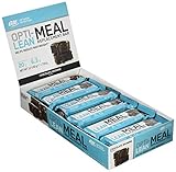 Optimum Nutrition Opti-Lean Meal Replacement Protein Bar with Vitamin B12, Vitamin C and Vitamin D and High Fibre. Protein Meal Replacement by ON - Chocolate Brownie, Pack of 12, 60g