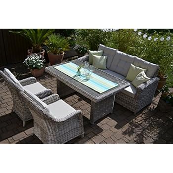 Amazon.de: Haberkorn-Garten Gartenbank 3-Sitz Bank Alu Rattan Pelago