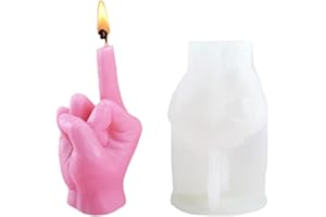 OTKARXUS Middle Finger Candle Moulds,1PC 3D Hand Gesture Shaped Silicone Candle Molds for Candle Making,Epoxy Resin Casting Mould for DIY Candles Soap Gift Handmade Craft Ornaments Home Decor