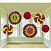 Produktbild Hippie Party Hängedeko Peace Deckenhänger 6 tlg. 60er Jahre Papier Dekofächer 70er Jahre Deko Fächer Partydeko Geburtstag bunt Mottoparty Raumdeko Flower Power Raumdekoration