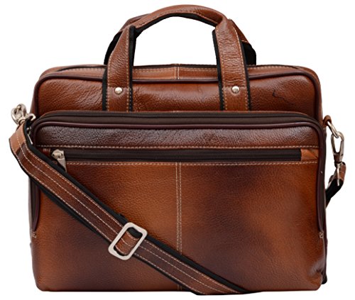 Sk Trader 22 Liters Leather Brown 14" Laptop Briefcase (Jt-2008_Zebra) RS.2439 (64.00% Off) - Amazon