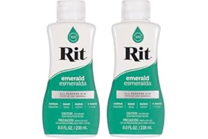 CRAFT COUNTY Rit Dye Lot de 2 liquides multi-usages 237 ml | Idéal pour vêtements, accessoires, décoration et bien plus encore | Émeraude
