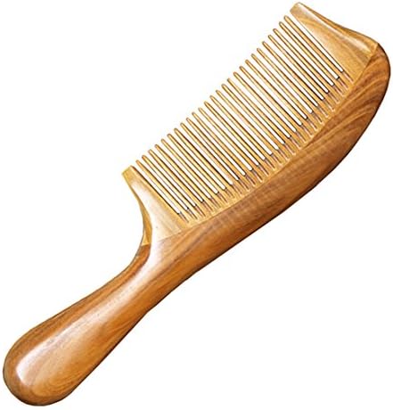 Wood Crafts Natural Green Sandalwood Comb, Help To Relieve Itchy Scalp, Headaches and Hair Loss, Relieve Tension