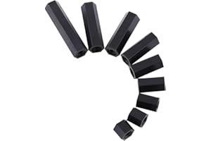 Akozon 100pcs Standoff Tornillo y Tuercas Maletero Separador Negro Nylon Hexagonal Separadores Surtido Nuts Conjunto Con Caja De Plástico(M3*10)