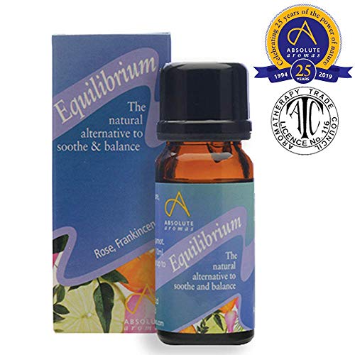 Absolute Aromas Equilibrium Essential Oil Blend 10ml - with 100% Pure Frankincense, Vetiver and Rose Essential Oils - Soothing and Balancing for use in Aromatherapy and Diffusers