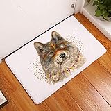 Einfach zu säubern. GHGYUF Flannel Floor Mats Cartoon Animal Printed Bathroom Living Room Carpets Fox  Pattern Mat for Hallway Anti-Slip,11,400mm x 600mm