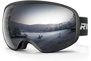RIOROO Maschera da Sci, Occhiali da Sci per Uomo Donna OTG Maschere Sci,Anti Nebbia 100% Anti-UV Antipolvere Antivento per ciclismo Equitazione/arrampicata/sci