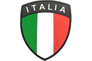 SenzaMa Scudetto Patch 3D Bandiera Italiana Tricolore in PVC 7x6 cm Toppa Patch Italia