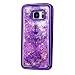 Produktbild Samsung Galaxy S7 Hülle, Chreey [Flüssige Glitzer Pailletten] Luxus Plating Handytasche Backcover Weiche TPU Silikon Transparent Case Schutzhülle [Lila Blume]