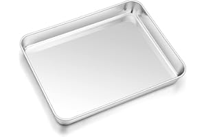 Oven Baking Tray, Onader Stainless Steel Baking Cookie Sheet Pan for Baking Cooking Serving, Non Toxic & Healthy, Heavy Duty & Rust Free, Mirror Finished & Dishwasher Safe, 31.4x24.6x2.5cm