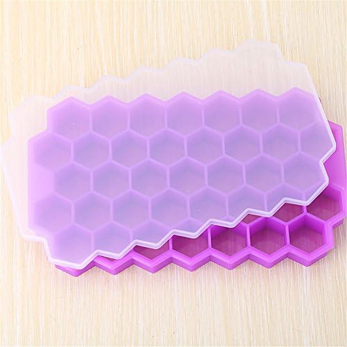 LCYCN Eco-Friendly Cavity Silicone Tray Mini Ice Cubes Small Fruits Mold Ice Maker Honeycomb Shape Models,Purple