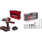 Einhell TP-CD 18/60 Li-i BL (2x4,0 Ah), Ak&uuml;l&uuml; Darbeli Vidalama + Einhell Delici ve Vidalama u&ccedil; seti 18 par&ccedil;a S-BOX kutu