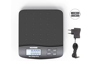 Nilpferd Digitale Paketwaage 5g-30kg in 1g Schritten, Postwaage, Briefwaage, eine Waage für alle Zwecke (Haus/Büro/Lager/Markt),Grammgenau mit LCD Anzeige, Batterien enthalten(Schwarz)