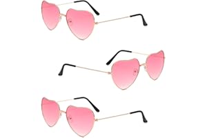NXPUXP Herz Sonnenbrille,Herz Brille,Herzförmige Damen-Sonnenbrille mit Metallrahmen,Retro Partybrille für Kostüme(Nicht UV-Schutz)