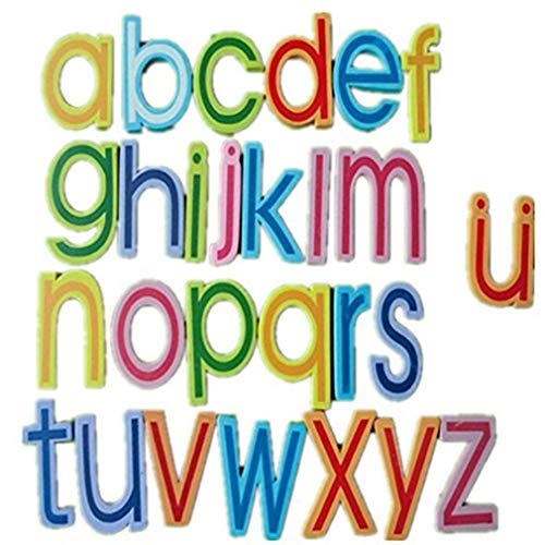 Big Bargain Store 27 Pezzi Alfabeto in Legno Magneti per Frigorifero Lettere Magneti per Lavagna magnetici Decorativi per la casa Magneti da Frigorifero Colore Casuale