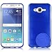 Produktbild Samsung Galaxy J5 2015 Silikonhülle in BLAU von Cadorabo - TPU Schutzhülle Edelstahloptik gebürstet BRUSHED Design – Handyhülle Bumper Case Backcover in BLAU