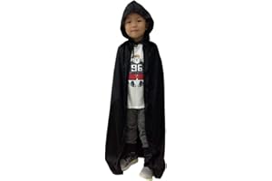 TOPWAYS® Umhang mit Kapuze Lange SAMT Cape Vampir Kostüm Halloween Kinder Unisex, Kostbares Cosplay-Kleid Umhang Alter