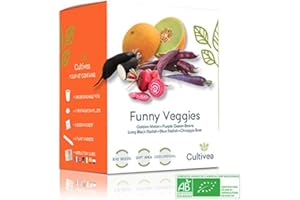 CULTIVEA® Mini Kit Huerto de Verduras Insólitas – 100% Semillas Bio - Idea de Regalo (Melón Dorado, Frijoles Reina Púrpura, Rábano Negro, Rábano Azul, Remolacha Chioggia)